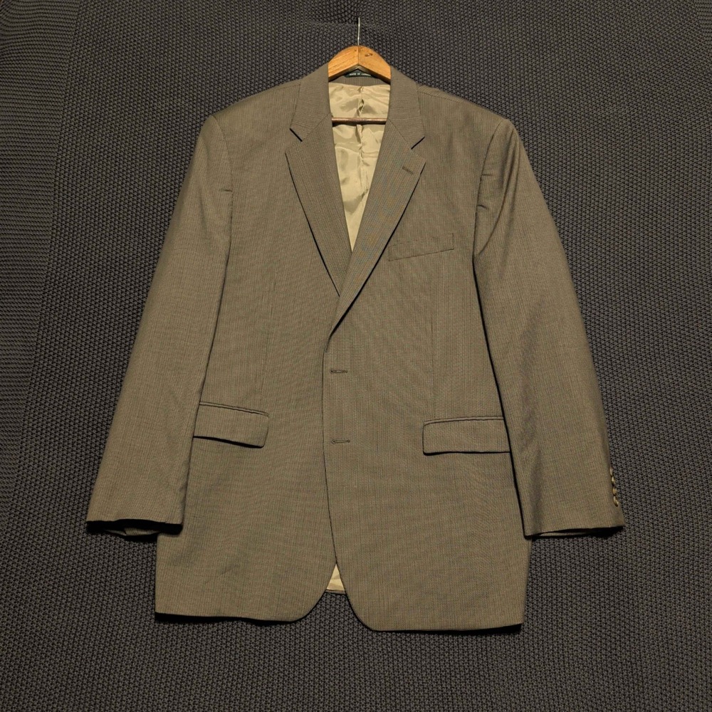 Union Made Wool‎ Cashmere Suit Mens 48L Brown 2-Button Pleated Made in Canada